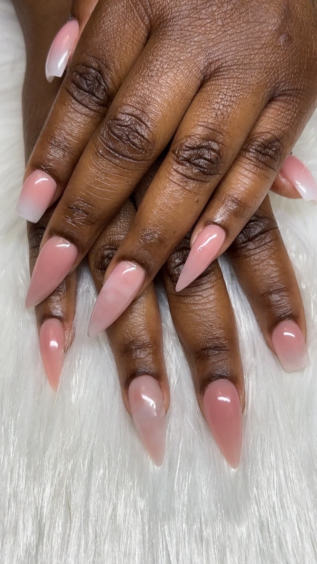 Sheer pink almond, clean natural finish