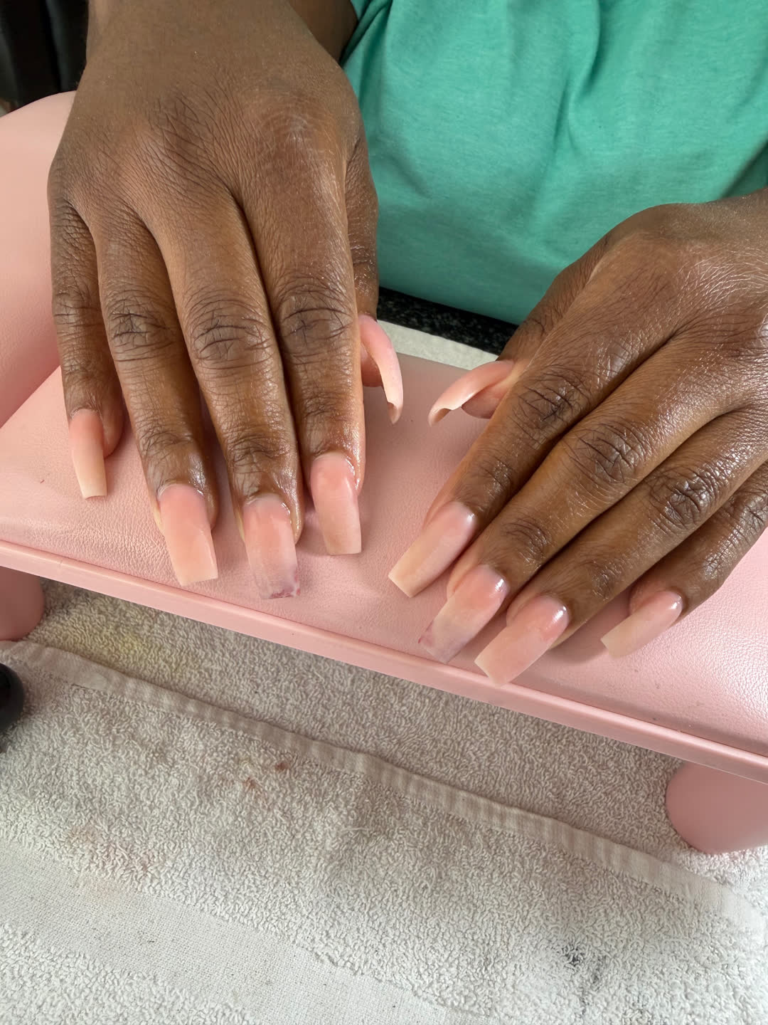Natural pink long square, structured base